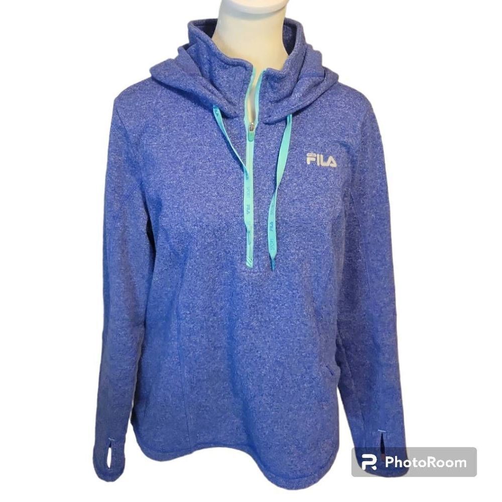 Fila Blue Women's 1/4 Zip Pullover Hoodie Size Medium